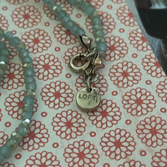 Loft long ice blue crystal necklace with blue tassel center piece - Picture 7 of 15